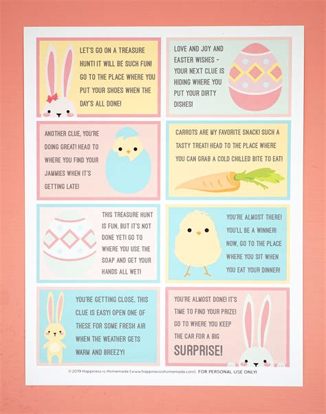 easter basket scavenger hunt riddles|free printable easter basket hunt.